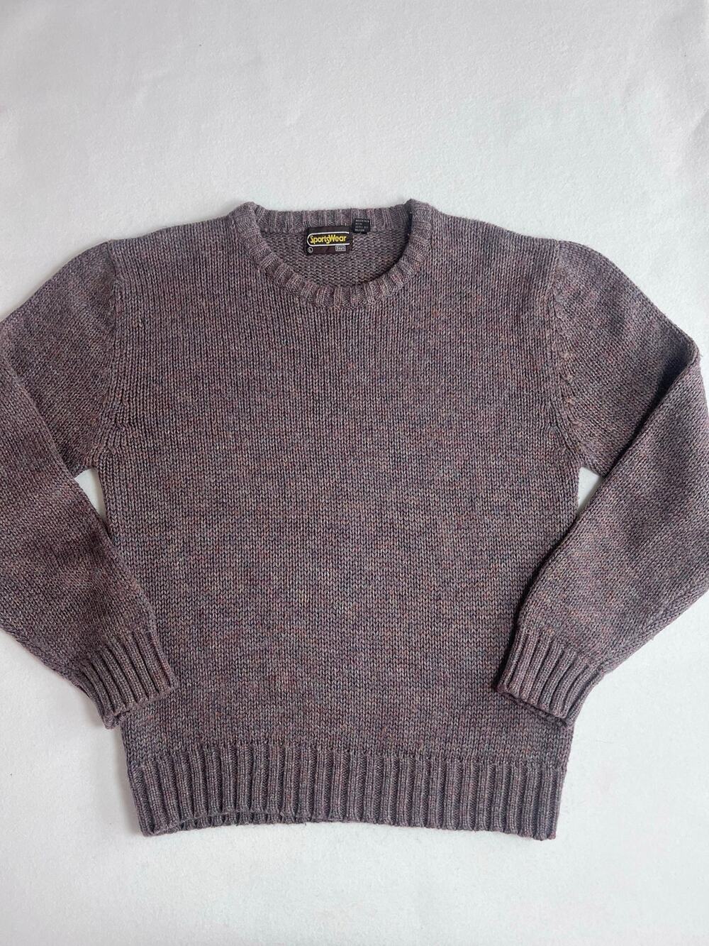 Vintage Sears SportsWear Womens L Wool Blend Heathered Crewneck Sweater 80s